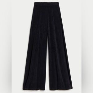 NWT Suzi Kondi Black Wide-Leg Palazzo Pants High Rise Trouser Sz L
